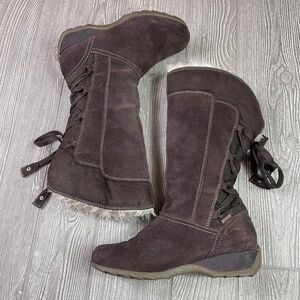 SPORTO Emily Waterproof Suede Boots - Lace Up Back